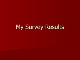 My Survey Results 