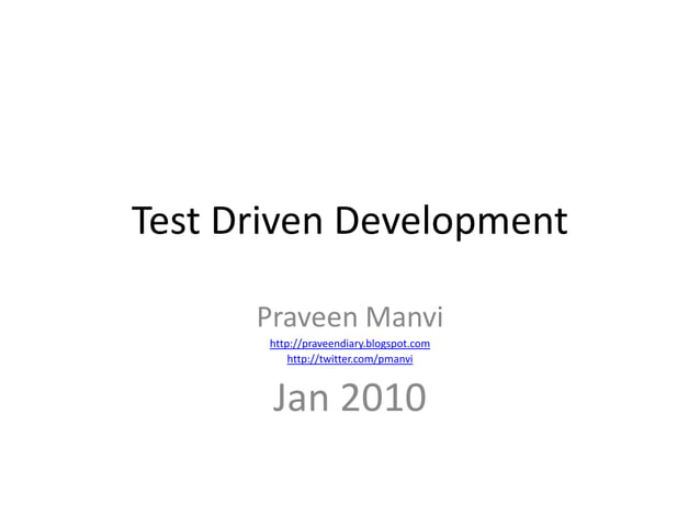 Test Driven Development | PPT