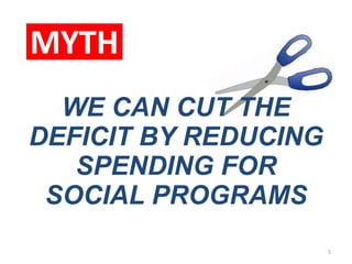 MYTHWE CAN CUT THE DEFICIT BY REDUCING SPENDING FOR SOCIAL PROGRAMS5