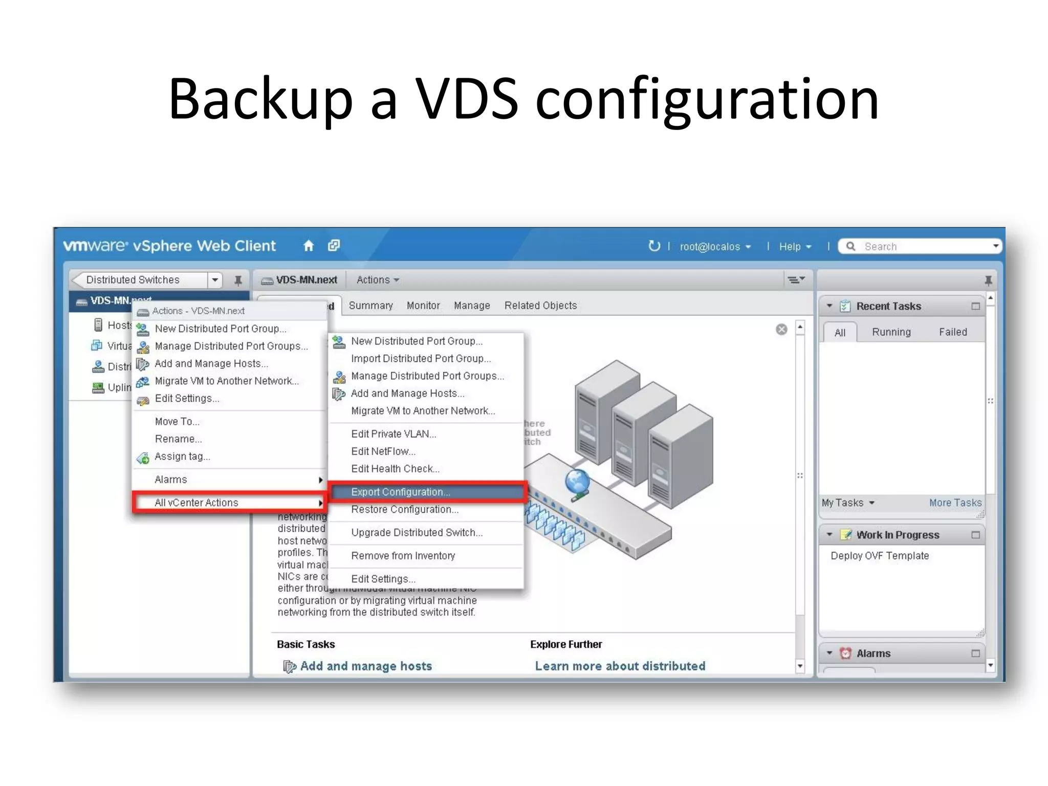 Backup a VDS configuration
 
