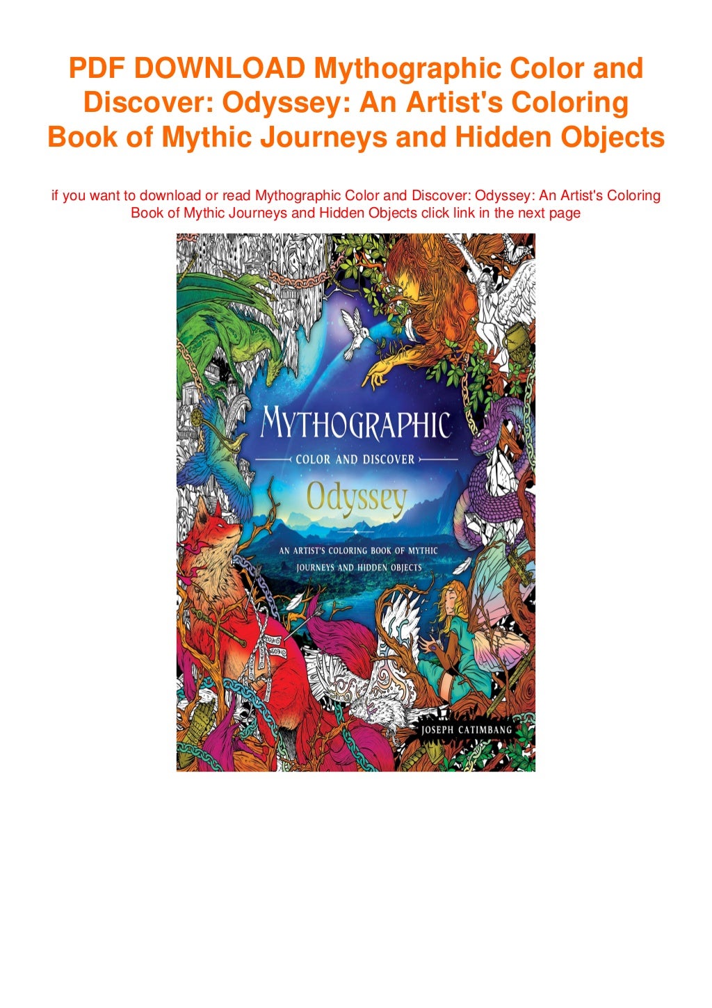 Mythographic Color and Discover: Odyssey: An Artist's Coloring Book of ...