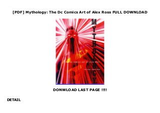 [PDF] Mythology: The Dc Comics Art of Alex Ross FULL DOWNLOAD
DONWLOAD LAST PAGE !!!!
DETAIL
https://frimwewokdew000009.blogspot.com/?book=1435293967
 