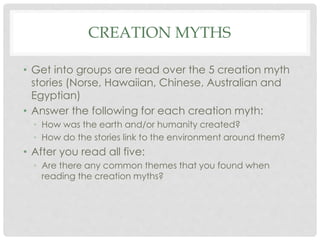 common themes in creation myths