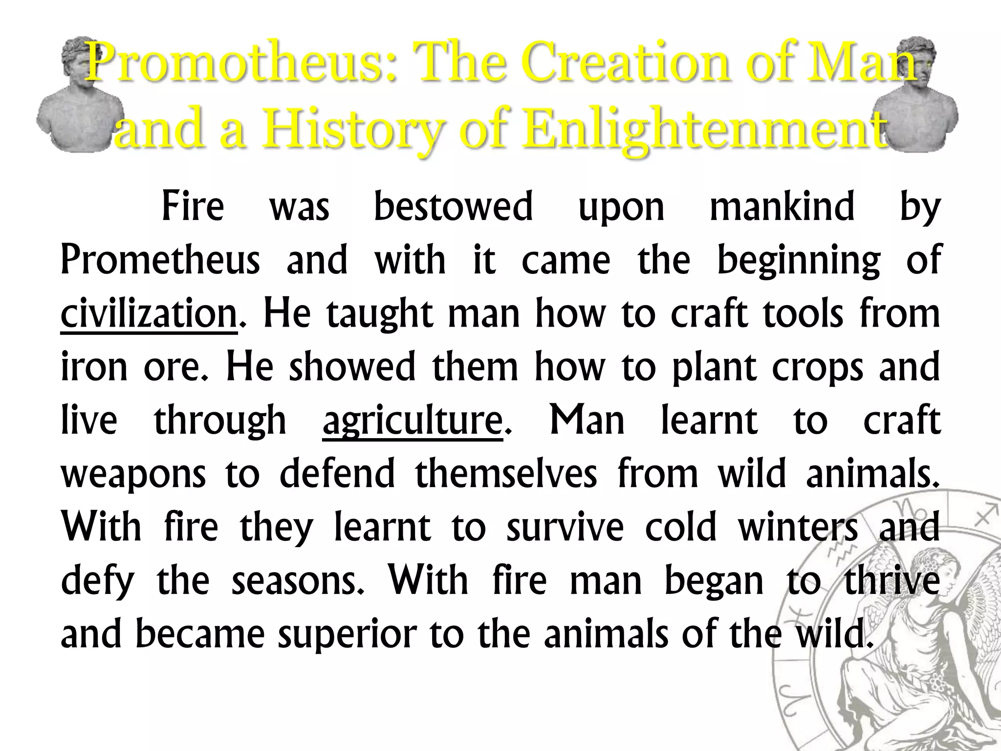 greek creation myth - promotheus and 5 ages | PPTX