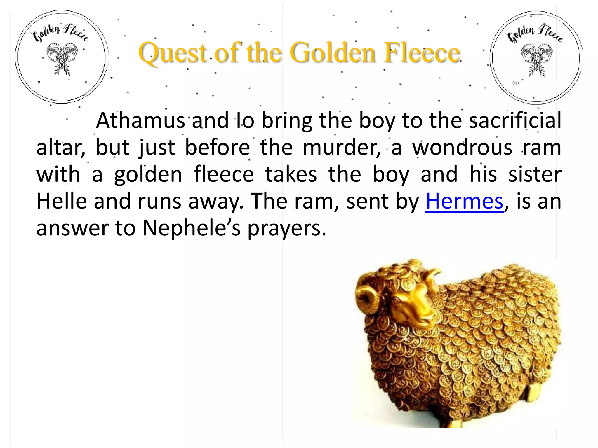 The Quest Of The Golden Fleece Summary GREEK MYTHOLOGY : quest of golden fleece | PPT