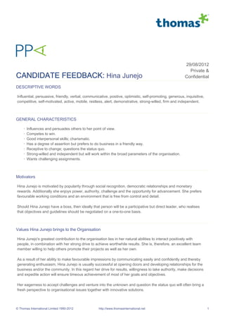 My Thomas Ppa Assessment Report