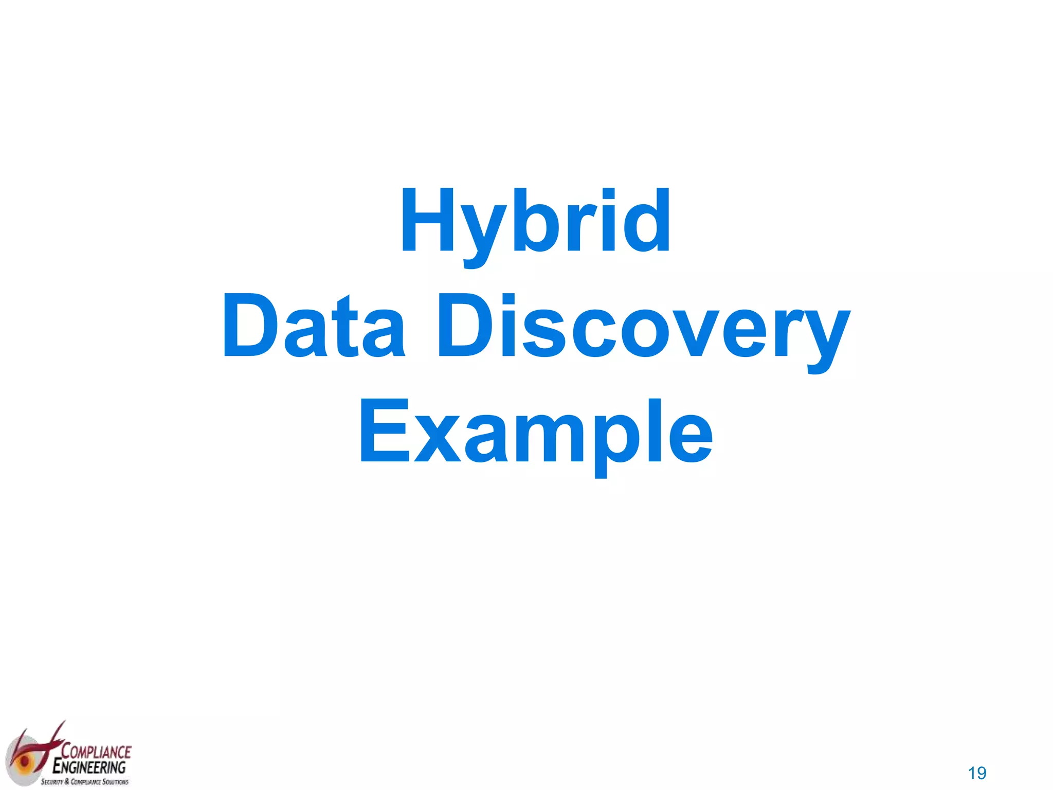 19
Hybrid
Data Discovery
Example
 