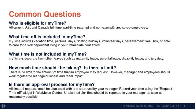 Overview of Kronos myTime