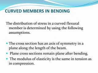 Pure bending of curved bar (polar coordinate) | PPTX