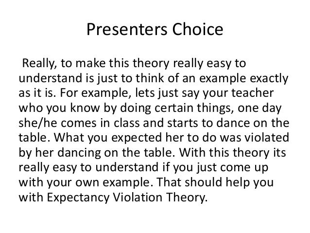 expectancy violation theory intimate in Expectancy violation theory and sexual resistance in close, cross-sex relationships jennifer l bevan although previous research has suggested a link between sexual. expectancy violation theory intimate in Expectancy violation theory and sexual resistance in close, cross-sex relationships jennifer l bevan although previous research has suggested a link between sexual.