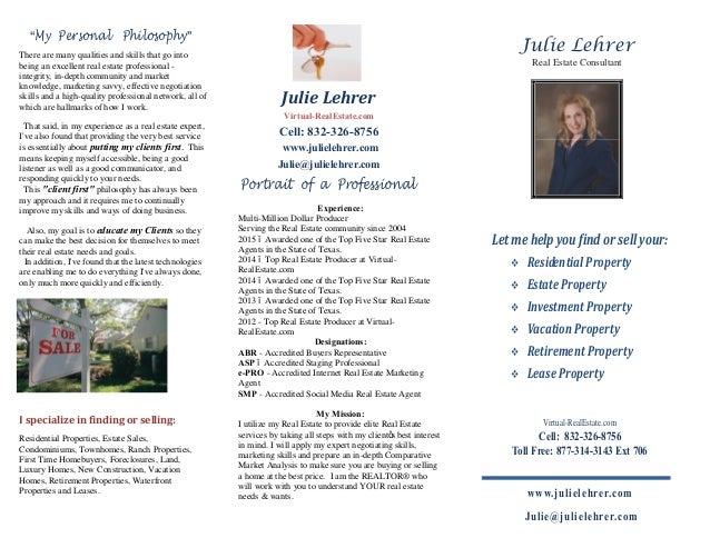 my real estate brochure real estate agent brochure