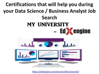CERTIFICATIONS REQUIRED FOR DATA SCIENCE JOBS