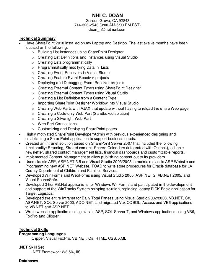 sysadmin resume