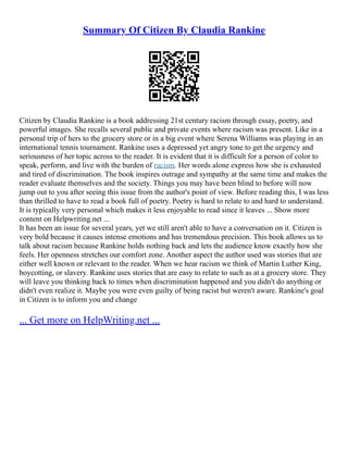 My Vassar College Id Makes Everything Okay By Claudia Rankine | PDF