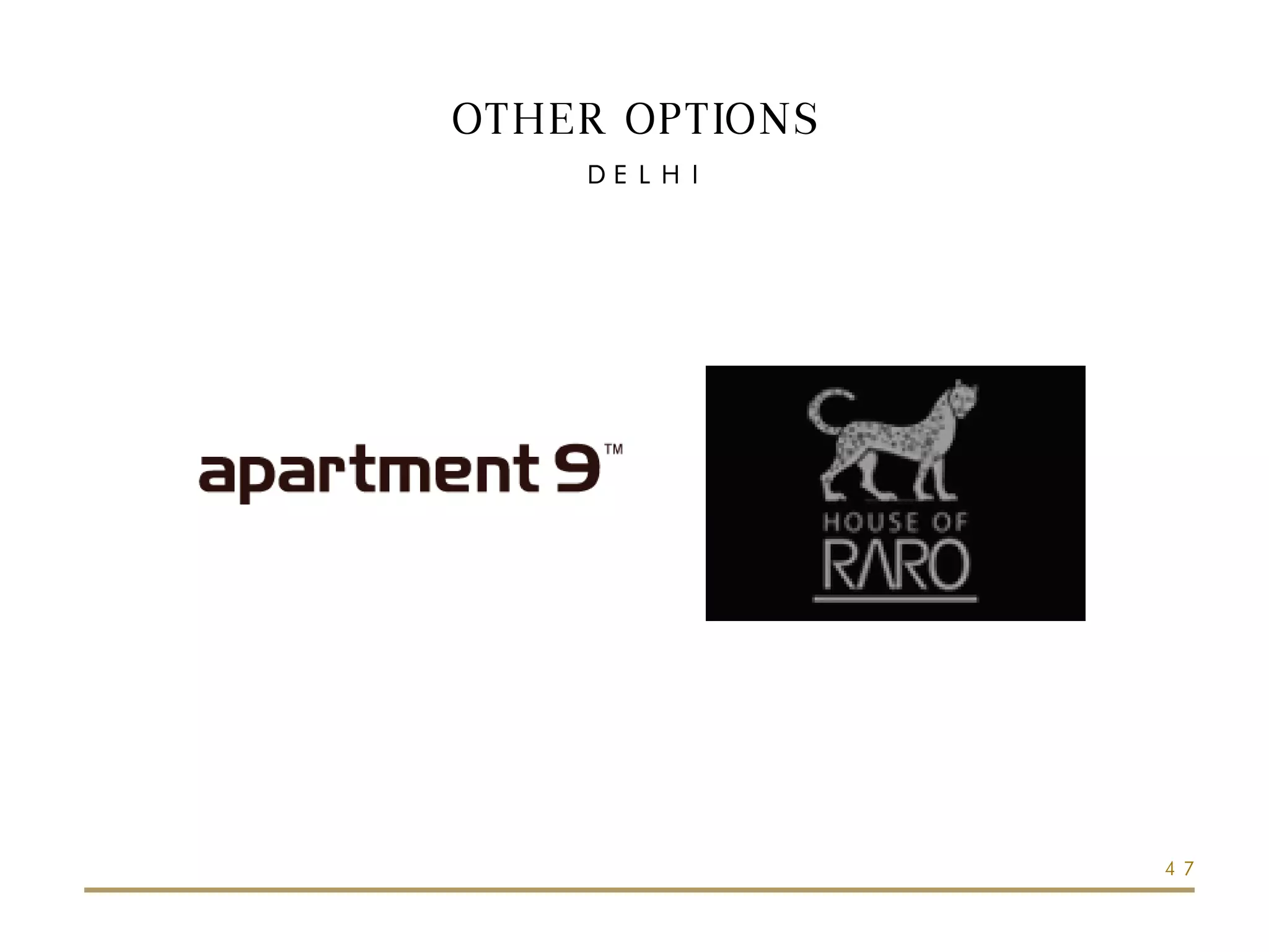 OTHER OPTIONS
47
DELHI
 