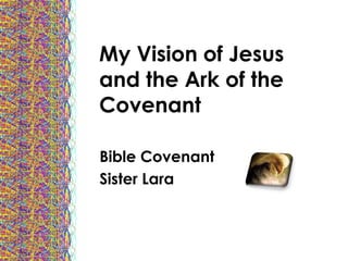 My Vision of Jesus
and the Ark of the
Covenant
Bible Covenant
Sister Lara
 