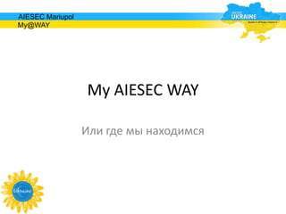 AIESEC Mariupol
My@WAY




                  My AIESEC WAY

                  Или где мы находимся
 