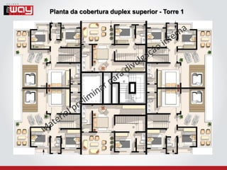 Planta da cobertura duplex superior - Torre 1
 