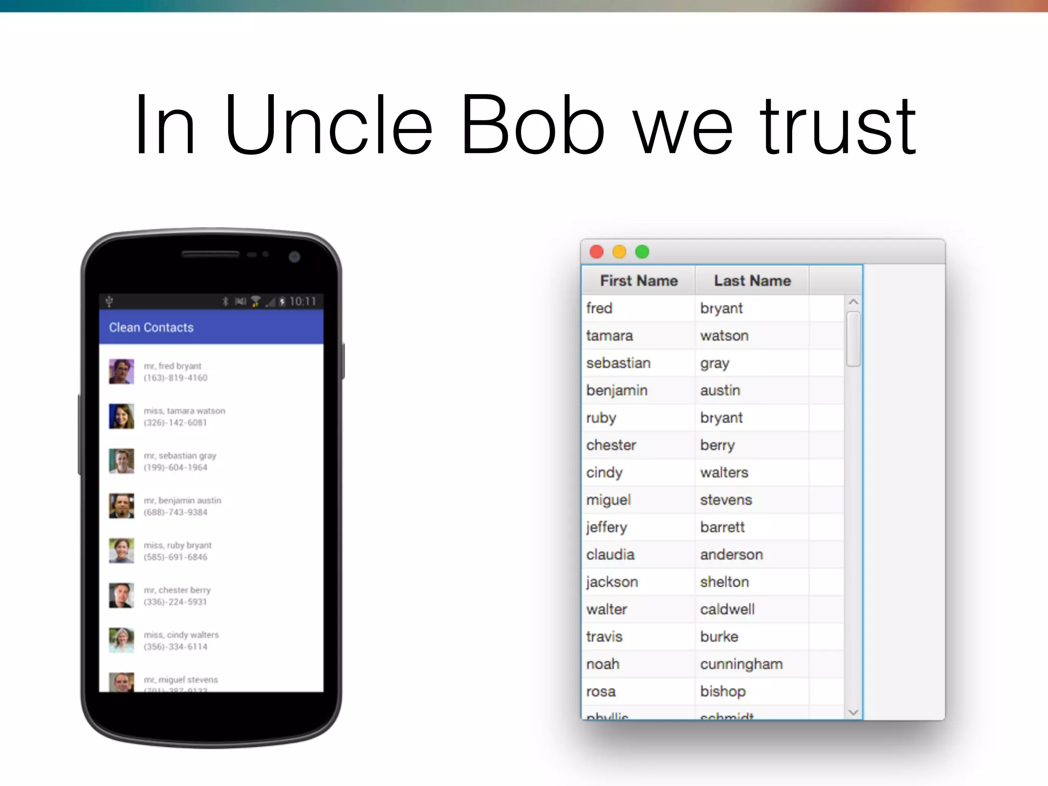 In Uncle Bob we trust
 