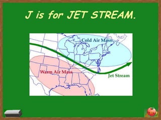 J is for JET STREAM.




                       11
 
