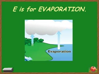E is for EVAPORATION.




                        6
 