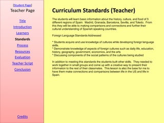 [Student Page]
Teacher Page      Curriculum Standards (Teacher)
                  The students will learn basic informatio...