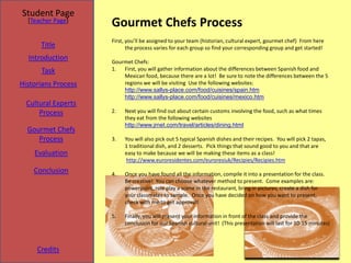 Student Page
  [Teacher Page]
                     Gourmet Chefs Process
                     First, you’ll be assigned to...