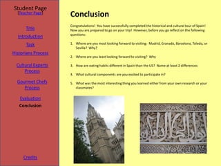 Student Page
  [Teacher Page]
                     Conclusion
                     Congratulations! You have successfully ...