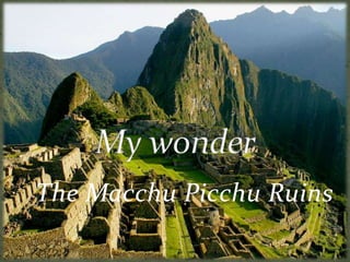 The Macchu Picchu Ruins
 