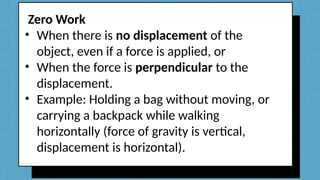 Zero Work Physics Example Understanding Work in Physics: Concepts, Examples, and Activities for ...