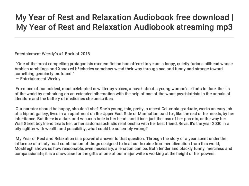 My Year of Rest and Relaxation Audiobook free download My Year of My Year of Rest and Relaxation Audiobook free download My Year of
