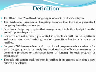 Zero Base Budgeting
