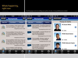 Whats happening,
right now
26/04/2013 For #copapps event at college.pnn.police.uk only - © 2013 Multizone Limited 22
 