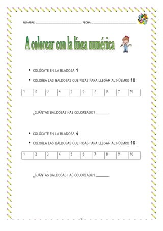  
	
  
	
  
NOMBRE:	
  …………………………………………………………	
  FECHA:……………………………………………………………	
  
	
   2	
  
	
   	
  
• COLÓCATE EN LA B...