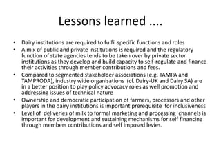 Towards Formalisation of the Dairy Development Forum in Tanzania: Lessons from other countries