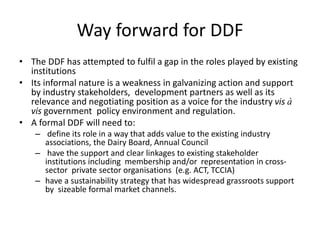 Towards Formalisation of the Dairy Development Forum in Tanzania: Lessons from other countries