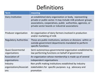 Towards Formalisation of the Dairy Development Forum in Tanzania: Lessons from other countries