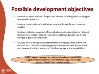 Future research directions for a Maziwa (or Vyakula) Zaidi R4D Program in Tanzania