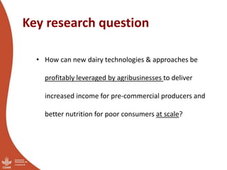 Future research directions for a Maziwa (or Vyakula) Zaidi R4D Program in Tanzania