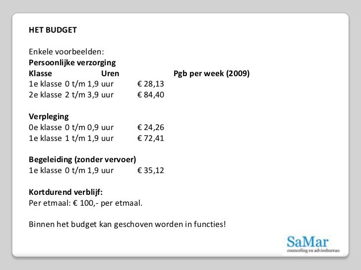 Voorlichting PGB (mantelzorglunch)