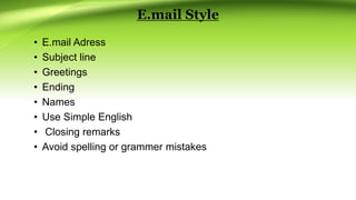 E.mail Style and Structure | PPTX
