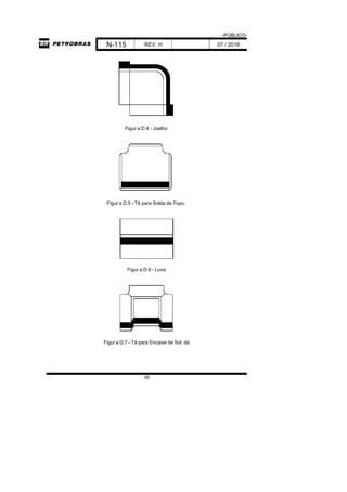 -PÚBLICO-
N-115 REV. H 07 / 2016
85
Figur a D.4 - Joelho
Figur a D.5 - Tê para Solda de Topo
Figur a D.6 - Luva
Figur a D.7 - Tê para Encaixe de Sol da
 