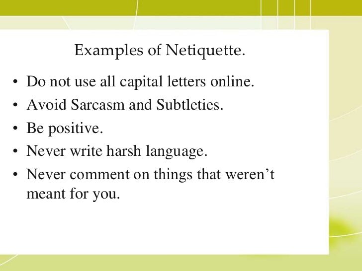 good netiquette examples