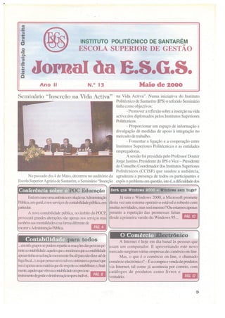 N.º 13 jornal da e.s.g.s   maio de 2000 ano ii