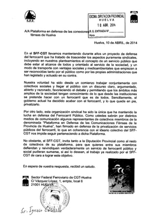 N.p plataforma ferrocarril huelva paripé político