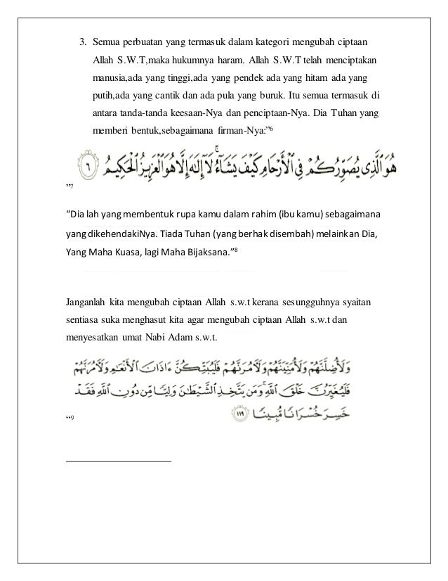 PEMBEDAHAN KOSMETIK MENURUT ISLAM DAN PERSPEKTIF SAINS