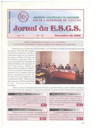 N.º 16 jornal da e.s.g.s   desembro de 2000 ano ii