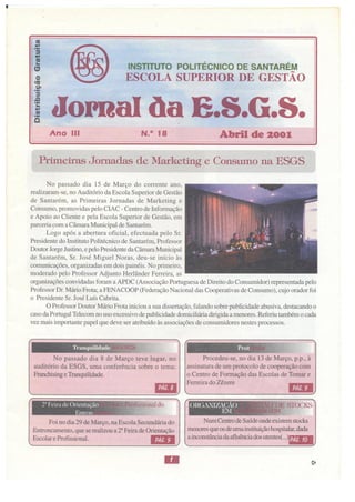 N.º 18 jornal da e.s.g.s   abril de 2001 ano iii