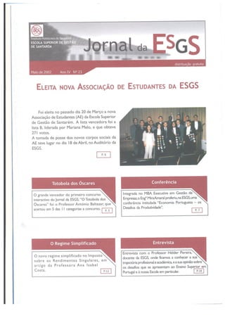 N.º 23 jornal da e.s.g.s   maio de 2002 ano iv