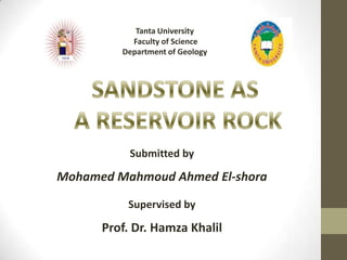 Tanta University
           Faculty of Science
         Department of Geology




           Submitted by

Mohamed Mahmoud Ahmed El-shora

          Supervised by

      Prof. Dr. Hamza Khalil
 